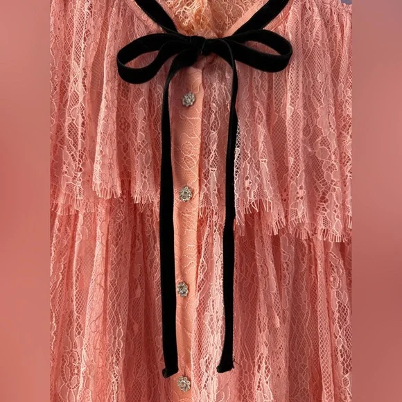 Alice + Olivia Joanie Tiered Ruffle Button-Down Dress - Picture 5 of 16